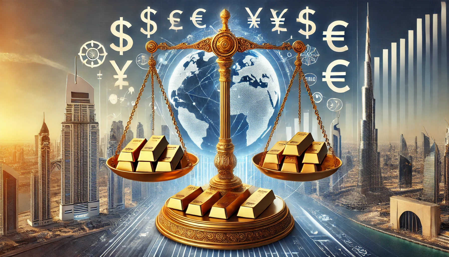 image representing the global economy's influence on gold prices in Dubai